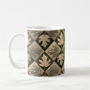 Café Mug avec Sepia Maple leaf Design