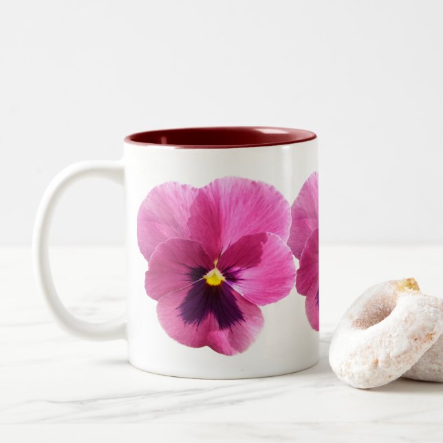 Café Mug - Pansy Rose foncé (Avec donut)