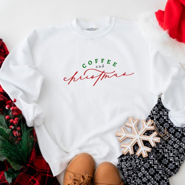 Café & Noël joli Script Sweatshirt de vacances (Créateur téléchargé)