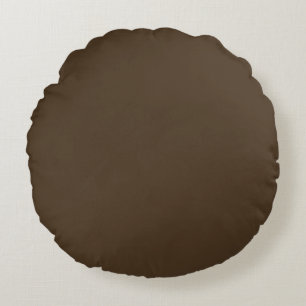 Café noir (solid colour) round pillow