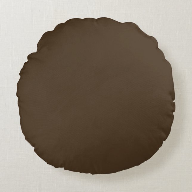 Café noir (solid colour)  round pillow (Front)