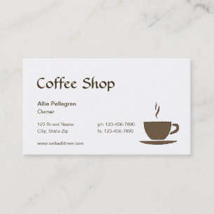 Cafe or Coffee Shop Business Card