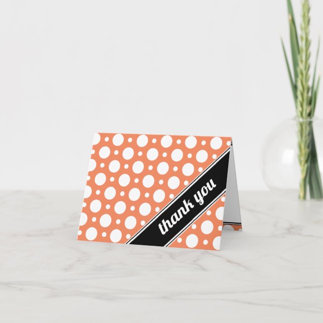Cafe Orange Assorted Polka Dot Thank You Card (Front)