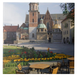 Cafe overlooking Wawel Cathedral, Wawel Hill, Tile