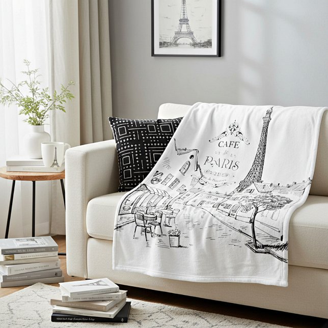 Cafe Paris Fleece Blanket (Creator Uploaded)