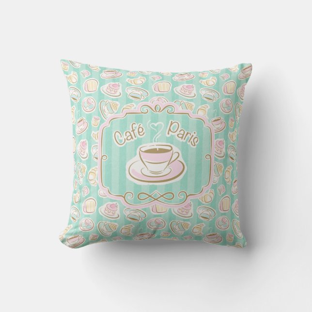 Café Paris Outdoor Pillow (Front)