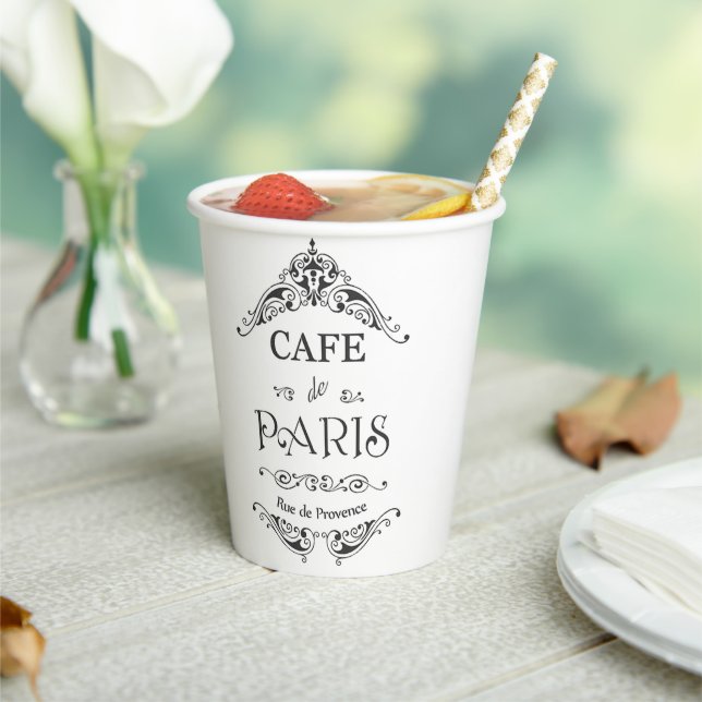 Cafe Paris Paper Cups (Insitu)