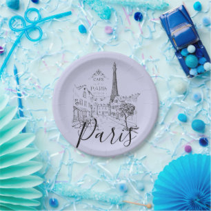 Cafe Paris Paper Plates