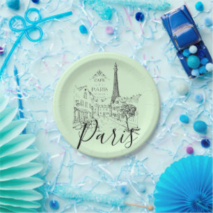 Cafe Paris Paper Plates