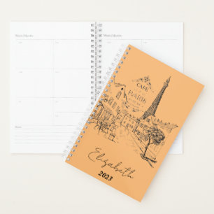 Cafe Paris personalized, custom year Planner