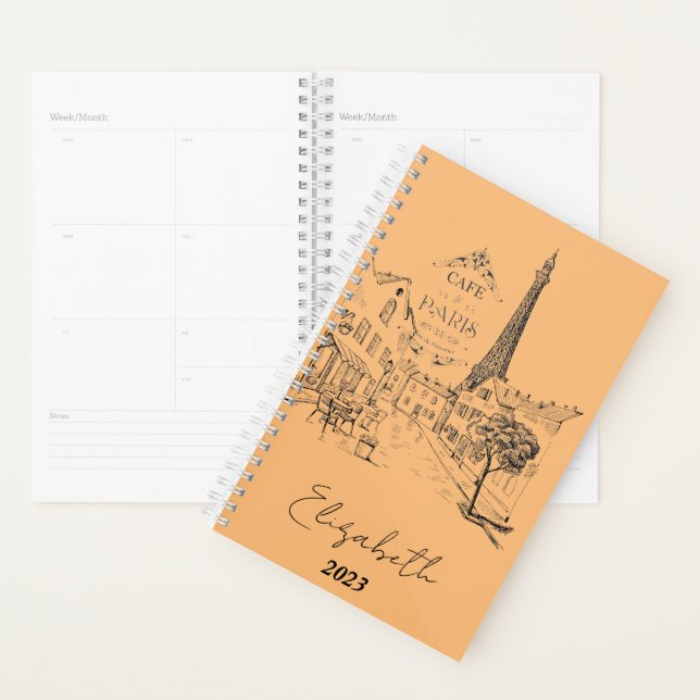 Cafe Paris personalized, custom year Planner (Display)