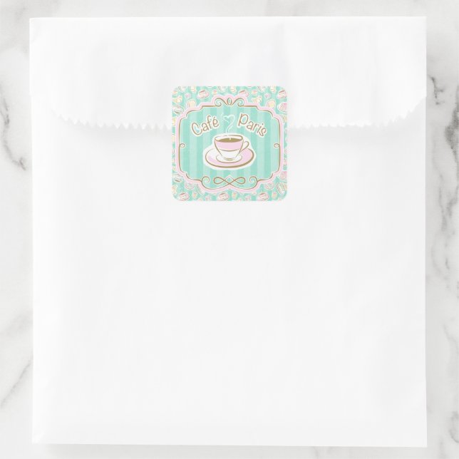 Café Paris Square Sticker (Bag)