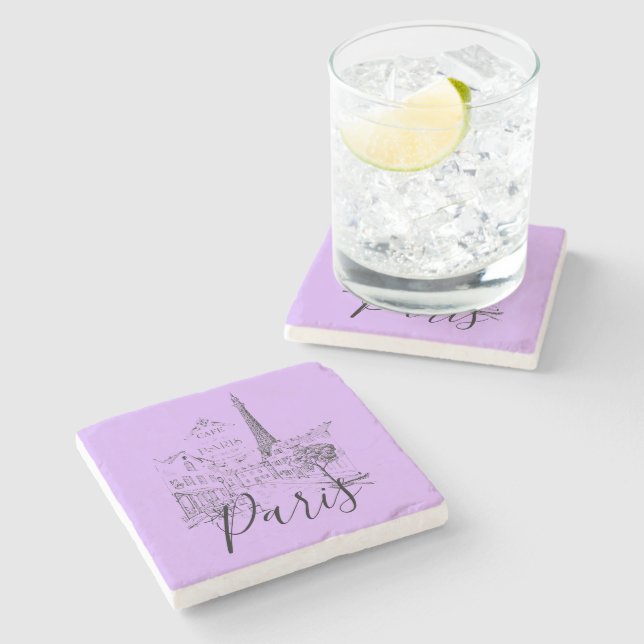 Cafe Paris   Stone Coaster (Side)
