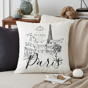 Cafe Paris   Throw Pillow