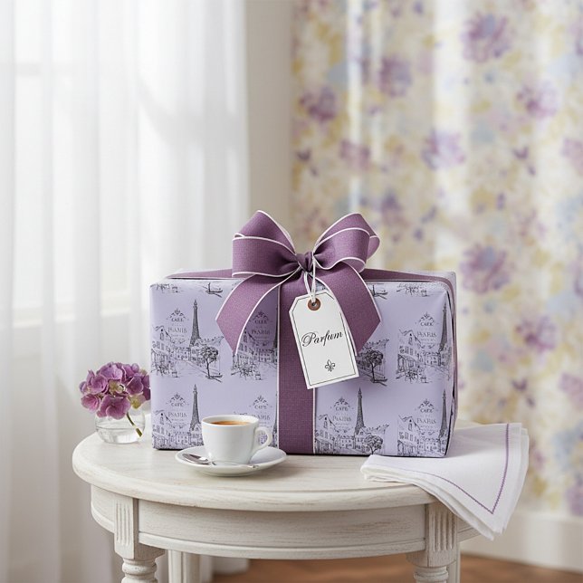 Cafe Paris with custom background colour Wrapping Paper (Creator Uploaded)