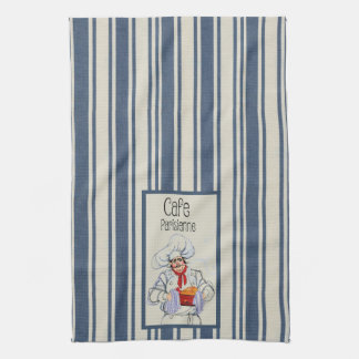 Cafe Parisienne Fat French Chef Vintage French Kitchen Towel