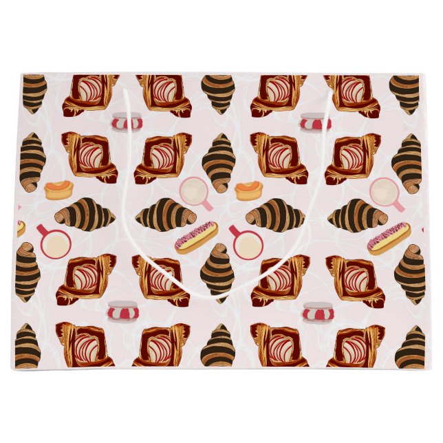 Cafe Pastries and Lattes Large Gift Bag (Front)