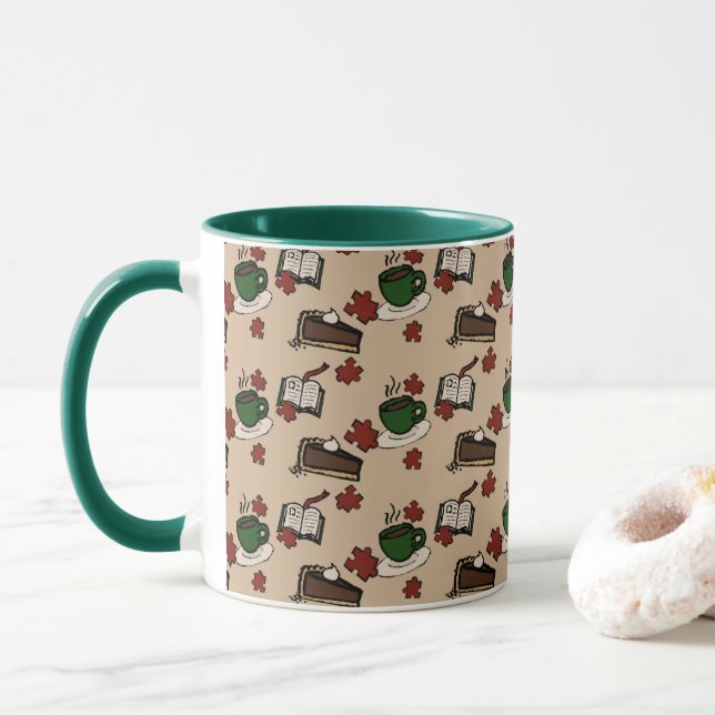 Cafe Pattern Mug (With Donut)