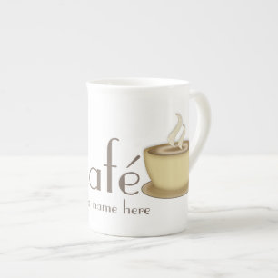Café Personalized Custom Bone China Mug