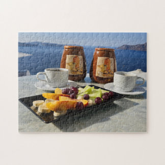 Café, petit-déjeuner et vue Puzzle