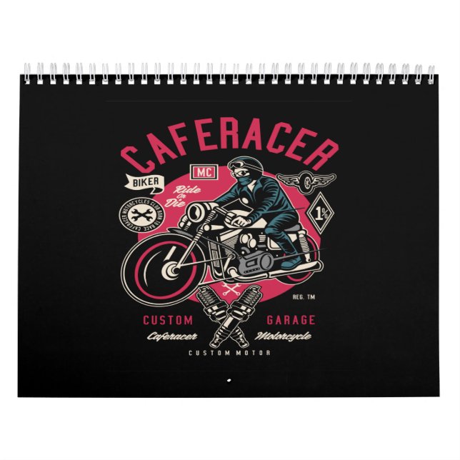café racer custom garage calendar (Cover)