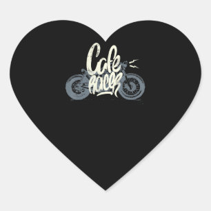 Cafe Racer Gift For Motorcycle Lovers Heart Sticker