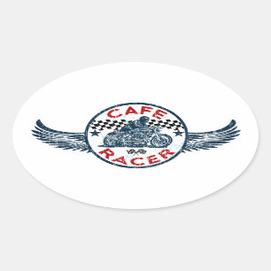 Cafe racer oval sticker