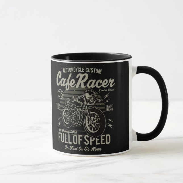Cafe Racer Work Hard Race Hard Go Fast or Go Home Mug (Right)
