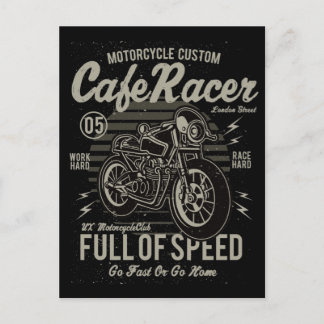 Cafe Racer Work Hard Race Hard Go Fast or Go Home Postcard