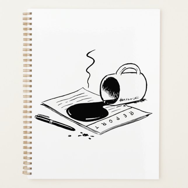 Café Renversé sur le Rapport Incident de Bureau Am (Devant)