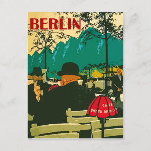 Cafe restaurant on the street of Berlin Postcard