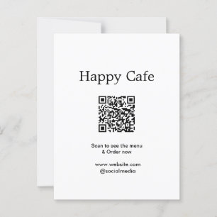 Cafe restaurant scan to see menu order QR hotel fo Postcard