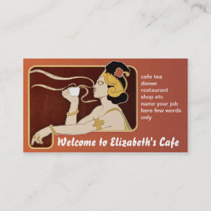 cafe restaurant tea coffee business card