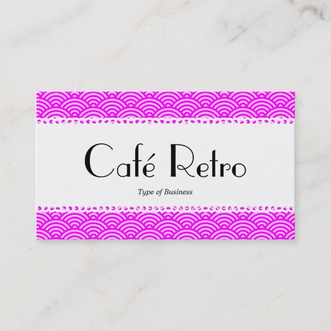 Café Retro (Scalloped) - Fish Scale Pattern Business Card (Front)