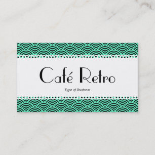 Café Retro (Scalloped) - Fish Scale Pattern Business Card