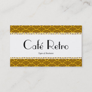 Café Retro (Scalloped) - Fish Scale Pattern Business Card