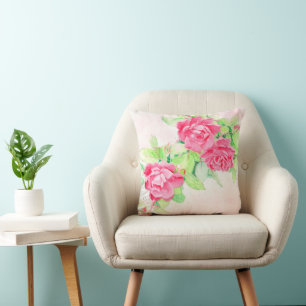 Cafe Roses Throw Pillow