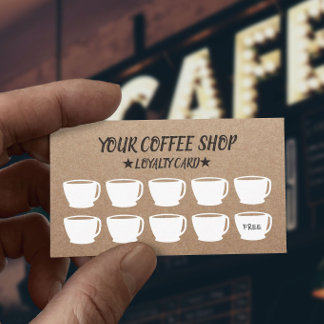 Café Rustique Kraft Coupes Café Cartes de fidélité
