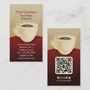 Café Shop Cartes de visite verticaux