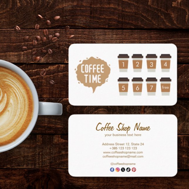 Café Shop Cute Carte de fidélité (Créateur téléchargé)
