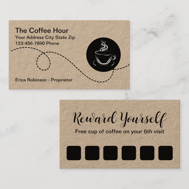 Café Shop Loyauté Récompenses Cartes de visite (Devant / Derrière)