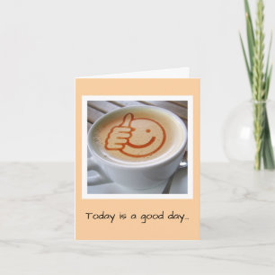 Café souriant Carte Anniversaire