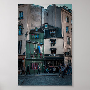 Cafe Street Views in Paris Poster