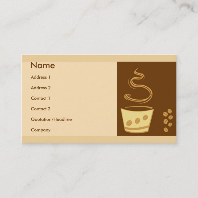 Cafe Style Business Card (Front)
