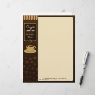 Cafe Stylish Coffee Shop Cup Business Letterhead