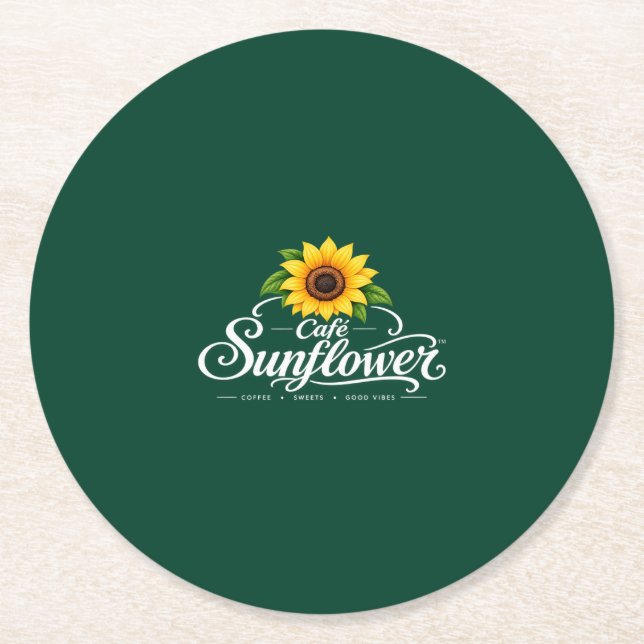 Cafe Sunflower Official Paper Coaster (Front)
