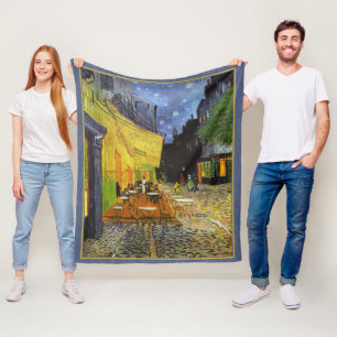 Cafe Terrace at Night by van Gogh Fleece Blanket