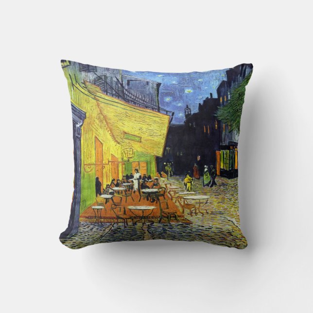 Cafe Terrace at Night by Vincent van Gogh 1888 Throw Pillow (Front)