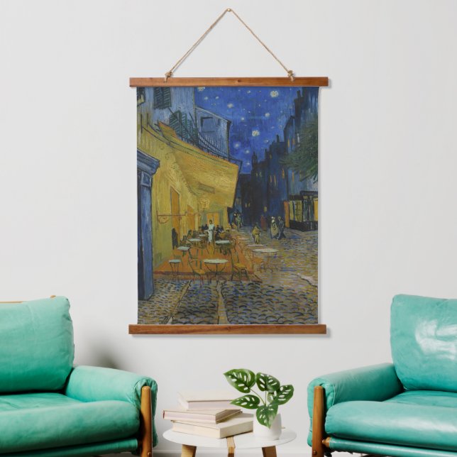 Cafe Terrace at Night by Vincent van Gogh  Hanging Tapestry (Living Room)