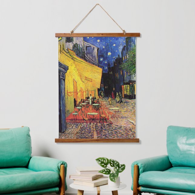 Cafe Terrace at Night by Vincent van Gogh Hanging Tapestry (Living Room)